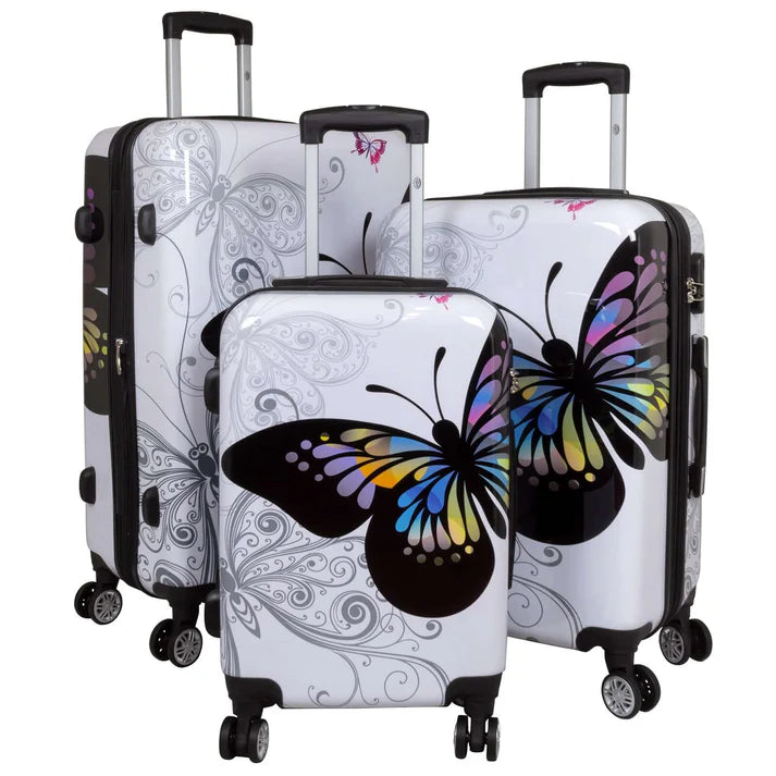 Polycarbonat Motivkofferset 3tlg Butterfly