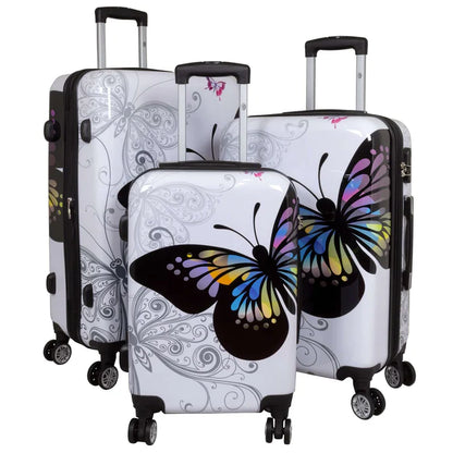 Polycarbonat Motivkofferset 3tlg Butterfly