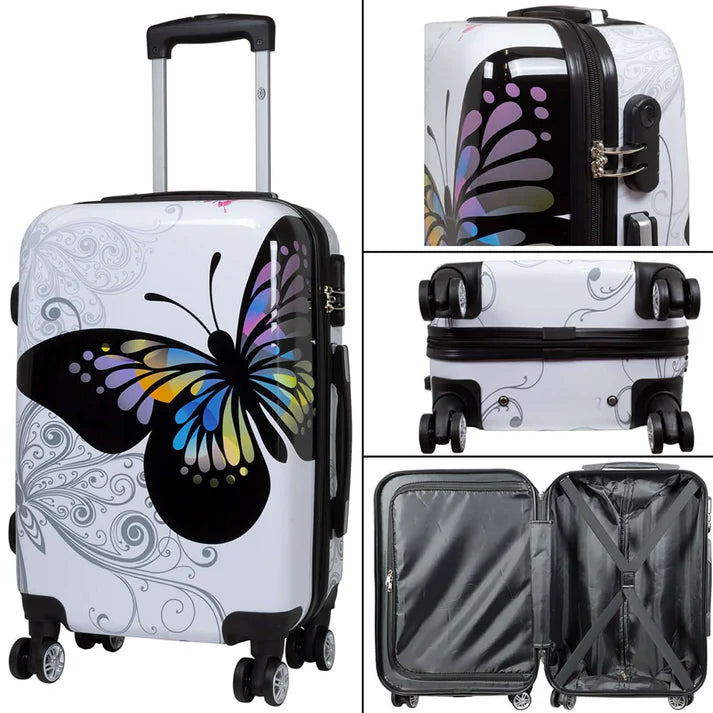 Polycarbonat Motivkofferset 3tlg Butterfly
