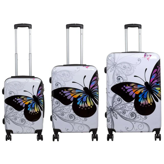 Polycarbonat Motivkofferset 3tlg Butterfly