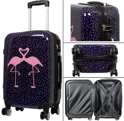 Polycarbonat Motivkofferset 3tlg Flamingo