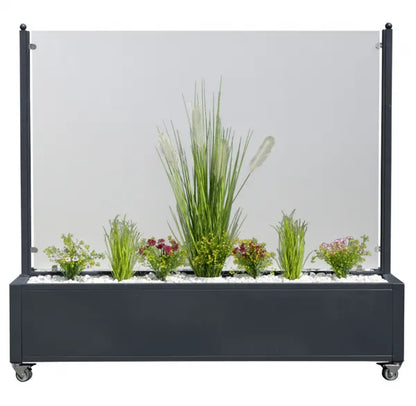 Mobiler Windschutz mit Pflanzkasten für Terrasse und Garten