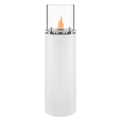 Standkamin weiß mit Feuer