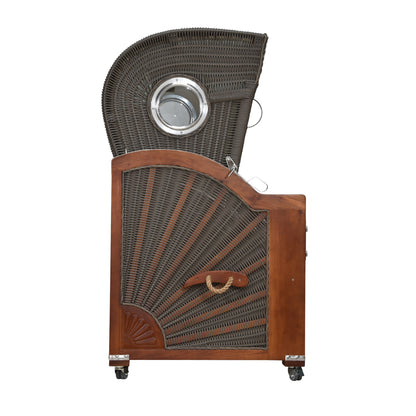 Strandkorb seitliche Ansicht.