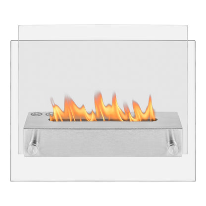 Tischkamin Edelstahl mit Feuer